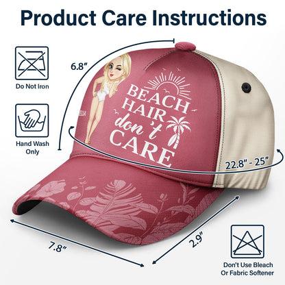 Beach Hair Don't Care - Gift For Beach Lovers, Traveling Lovers, Women - Personalized Classic Cap