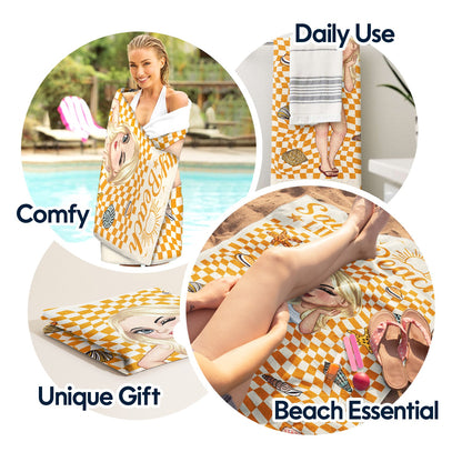 Life Is Better At The Beach Traveling Poolside Swimming Picnic - Birthday, Vacation Gift For Her, Besties, Family - Personalized Beach Towel