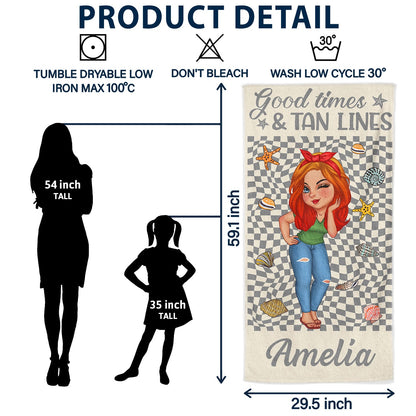 Life Is Better At The Beach Traveling Poolside Swimming Picnic - Birthday, Vacation Gift For Her, Besties, Family - Personalized Beach Towel