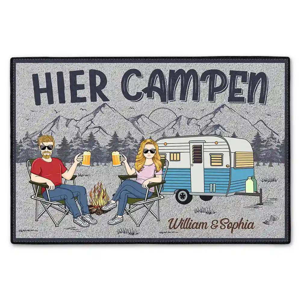 Family Hier Campen - Personalized Doormat