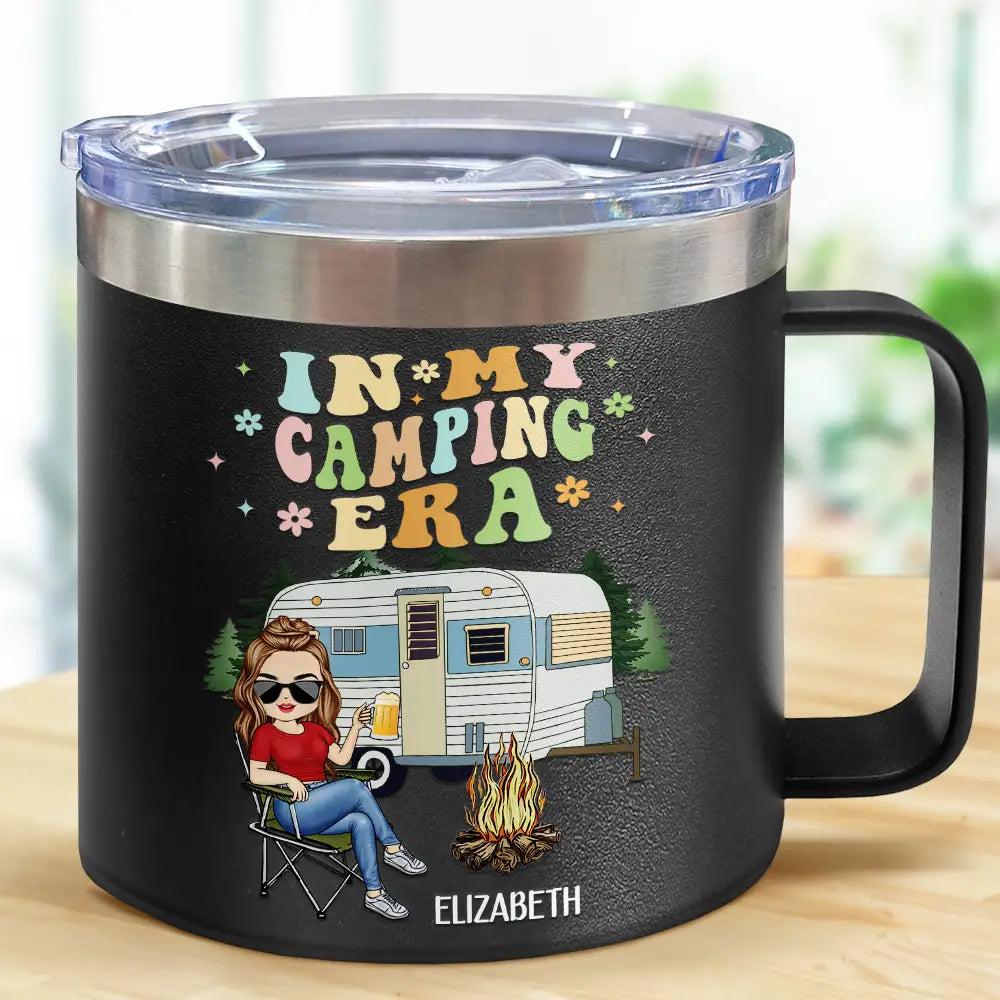In My Camping Era - Personalized 14oz Stainless Steel Tumbler With Handle