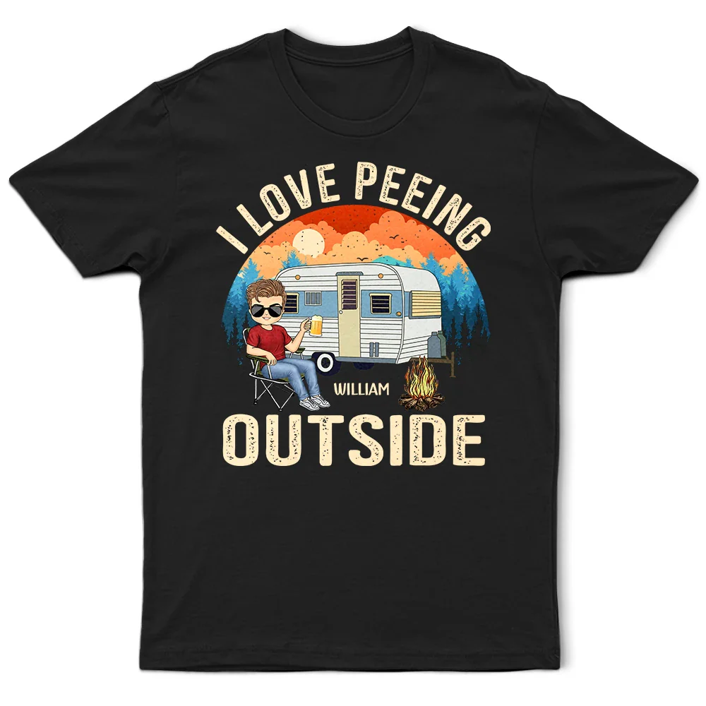 I Love Peeing Outside Camping - Personalized T Shirt