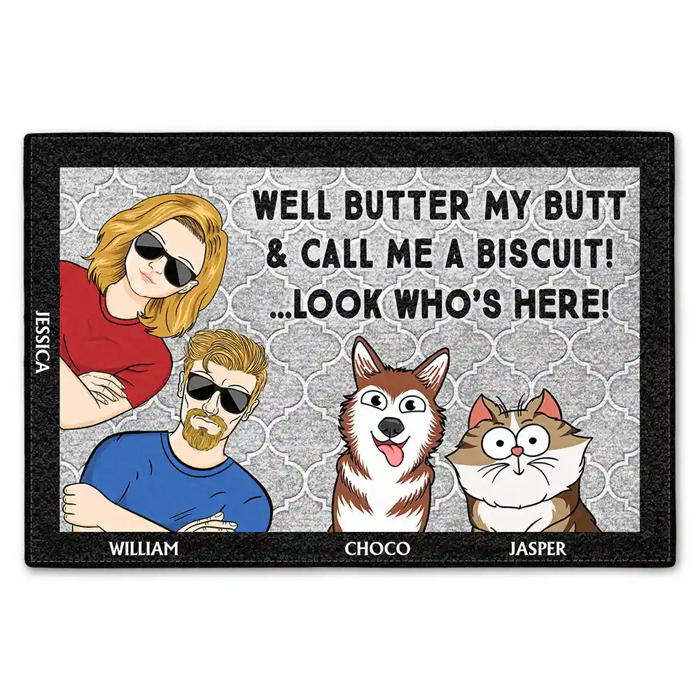 Butter My Butt And Call Me A Biscuit - Personalized Doormat