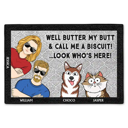 Butter My Butt And Call Me A Biscuit - Personalized Doormat