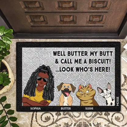 Butter My Butt And Call Me A Biscuit - Personalized Doormat