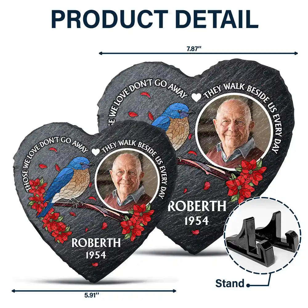 Custom Photo I'm Always With You Memorial Heart - Personalized Heart Memorial Garden Stone