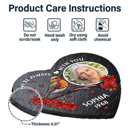 Custom Photo I'm Always With You Memorial Heart - Personalized Heart Memorial Garden Stone