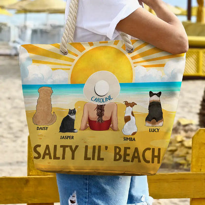 The Beach Is Calling And I Must Go Dog Cat - Personalized Beach Bag