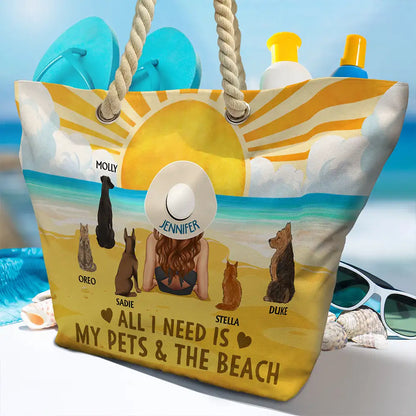 The Beach Is Calling And I Must Go Dog Cat - Personalized Beach Bag