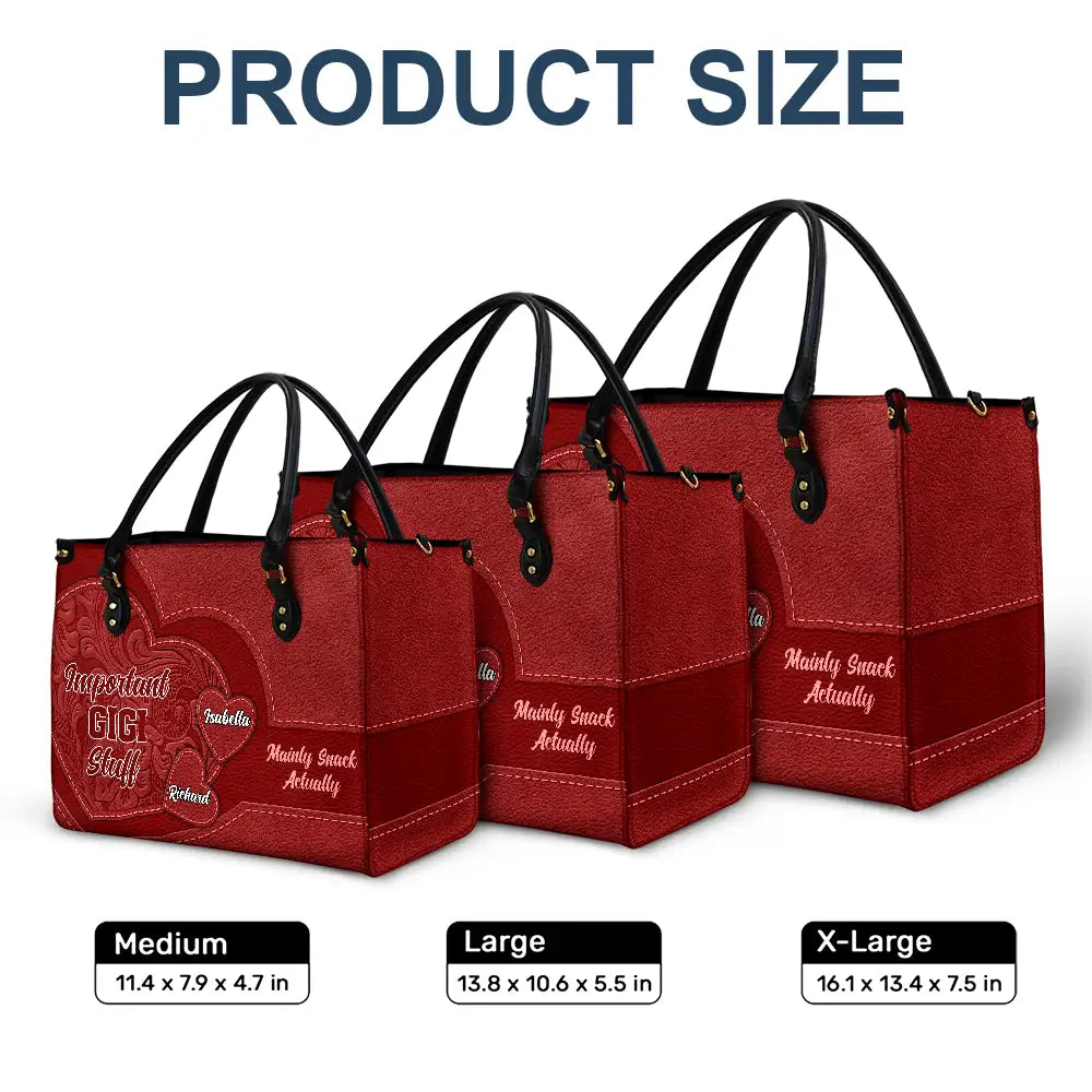 Important Nana Stuff - Personalized Leather Bag