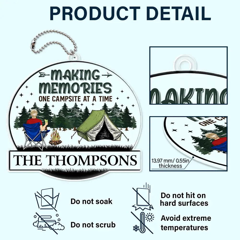 Home Is Where We Park It Back Couple - Personalized Acrylic Car Hanger