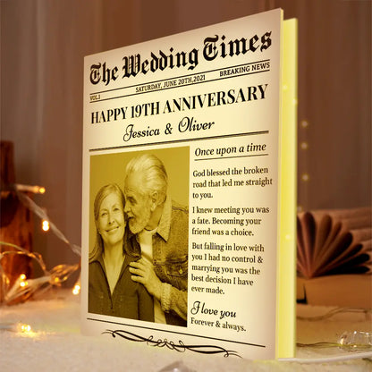 Custom Photo The Wedding Time Couple Anniversary - Personalized Custom Shaped Photo Light Box