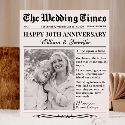 Custom Photo The Wedding Time Couple Anniversary - Personalized Custom Shaped Photo Light Box