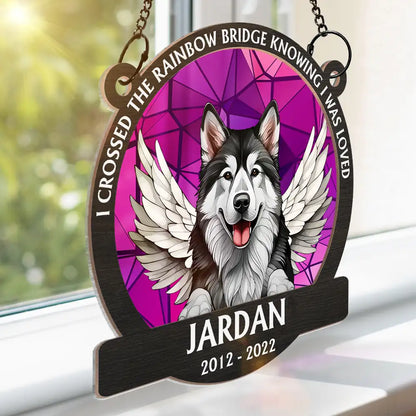 In Loving Memory Memorial Dog Cat Stained Glass - Personalized Window Hanging Suncatcher Ornament