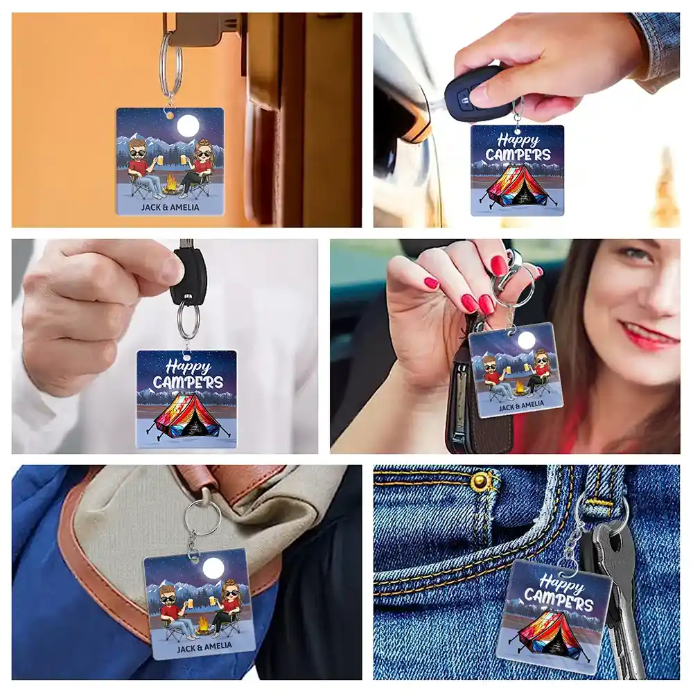 Keys To The Camper Camping Couples - Personalized Acrylic Keychain