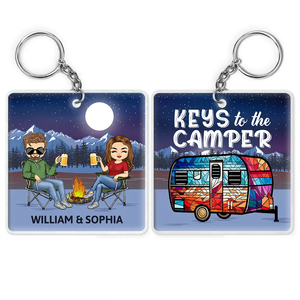Keys To The Camper Camping Couples - Personalized Acrylic Keychain