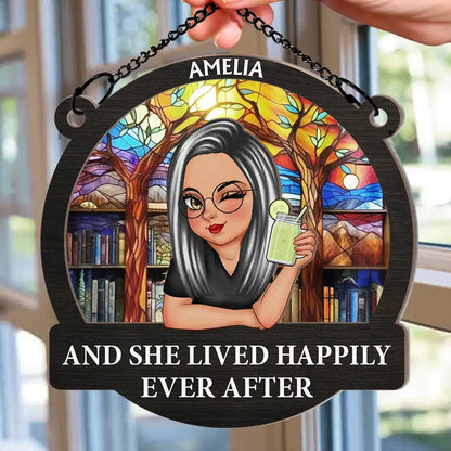 Just A Girl Who Loves Books Women - Personalized Window Hanging Suncatcher Ornament