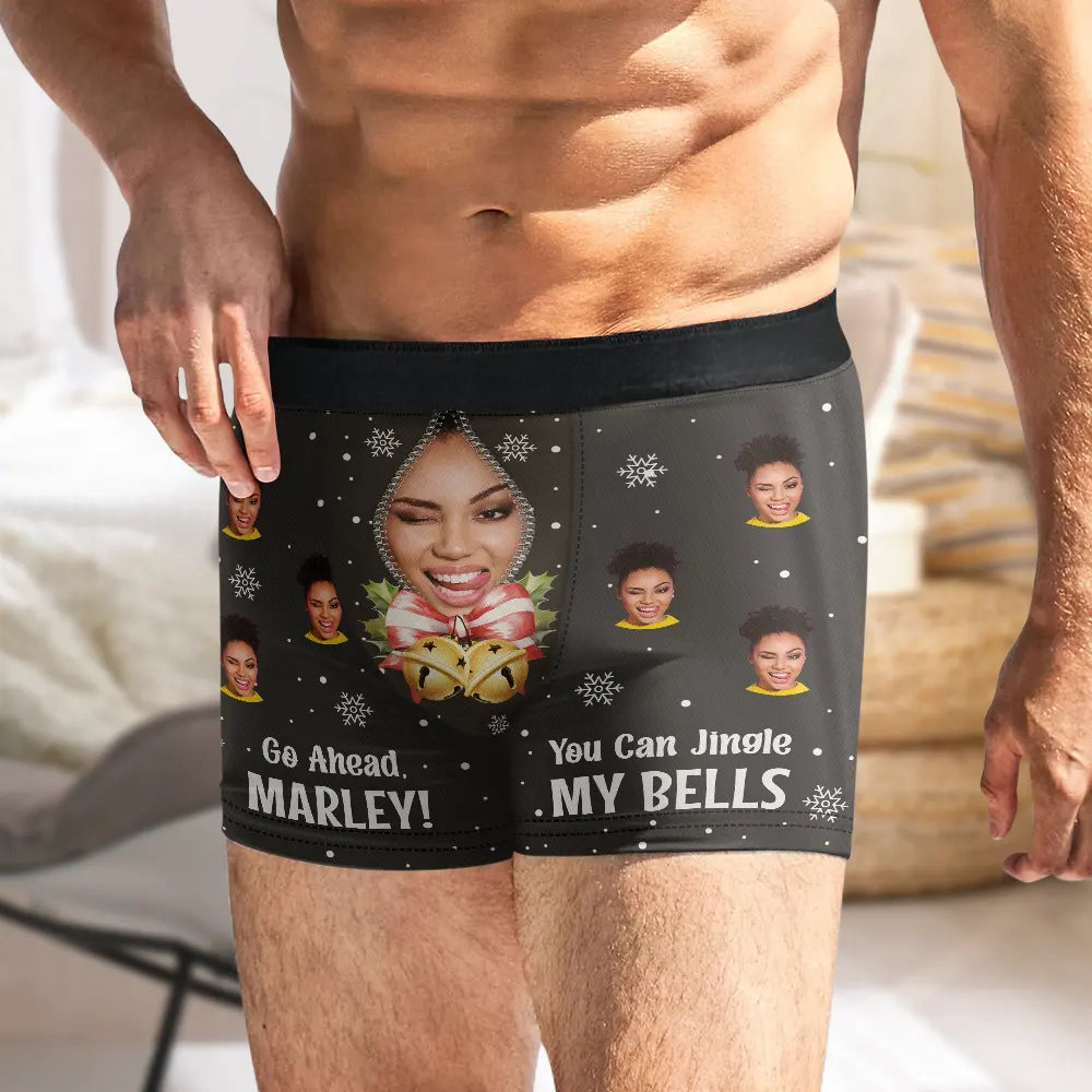 Custom Photo You Can Jingle My Bell - Personalized Men's Boxer Briefs