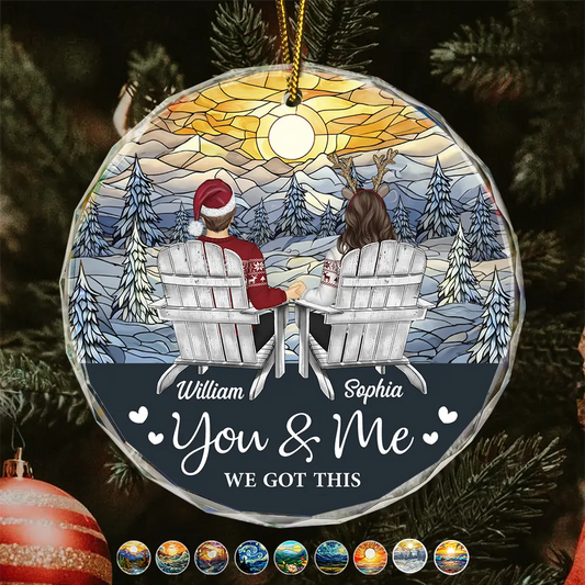 You And Me We Got This Christmas Couple - Personalized Circle Acrylic Ornament