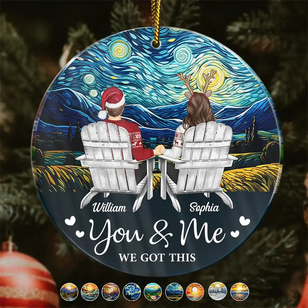 You And Me We Got This Christmas Couple - Personalized Circle Acrylic Ornament