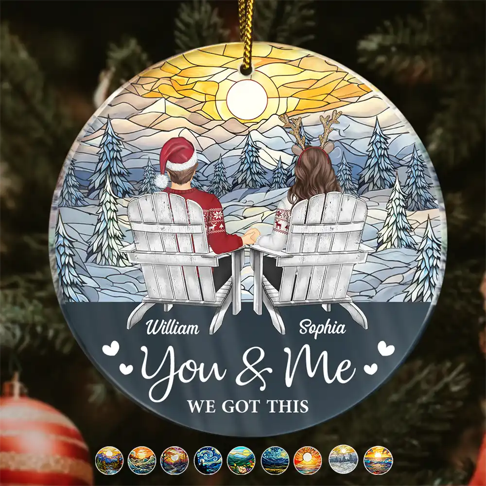 You And Me We Got This Christmas Couple - Personalized Circle Acrylic Ornament