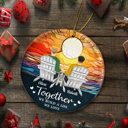 You And Me We Got This Christmas Couple - Personalized Circle Acrylic Ornament