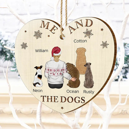 You & Me & The Dog Christmas Loving Couple - Personalized Custom Shaped Wooden Ornament