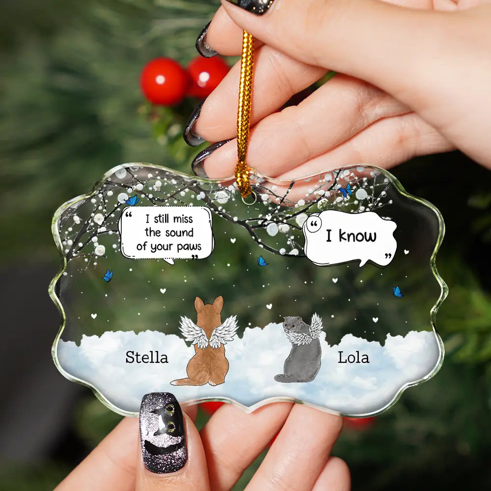 They Still Talk About You Memorial Dog Cat - Personalized Medallion Glass Ornament