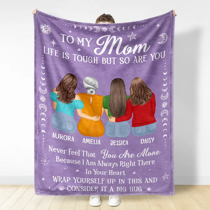 Life Is Tough But So Are You Bestie Sister - Personalized Fleece Blanket Blanket