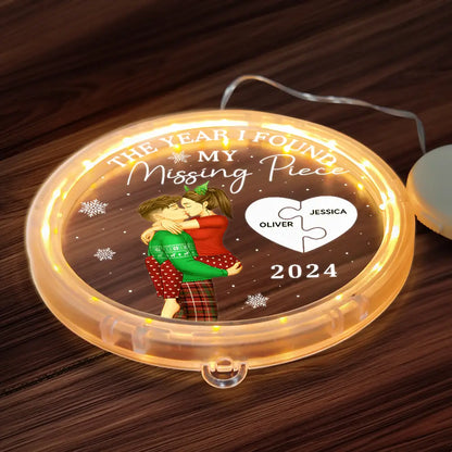 The Year I Found My Missing Piece Kissing Couples - Personalized LED Pendant Light