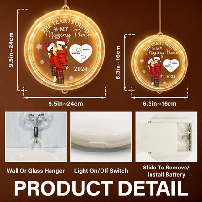 The Year I Found My Missing Piece Kissing Couples - Personalized LED Pendant Light