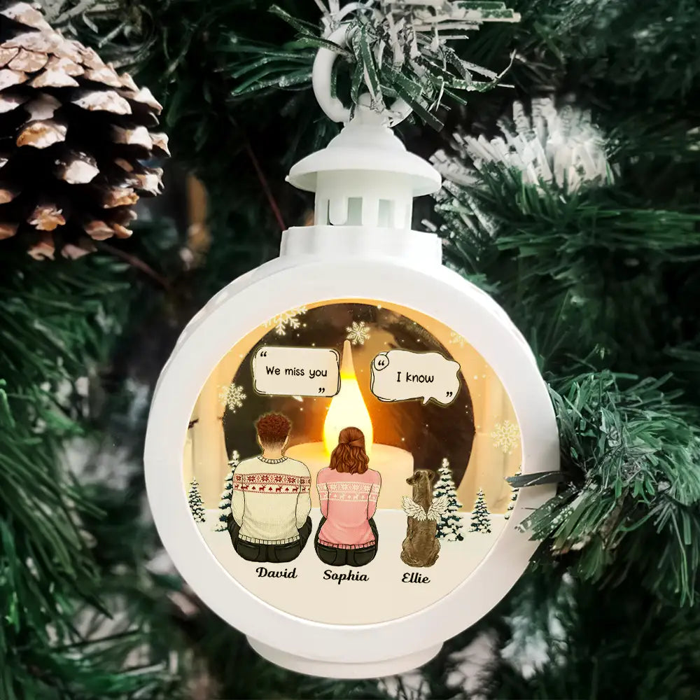 I Miss You Memorial Dog Cat - Personalized Candlelight Lantern Ornament