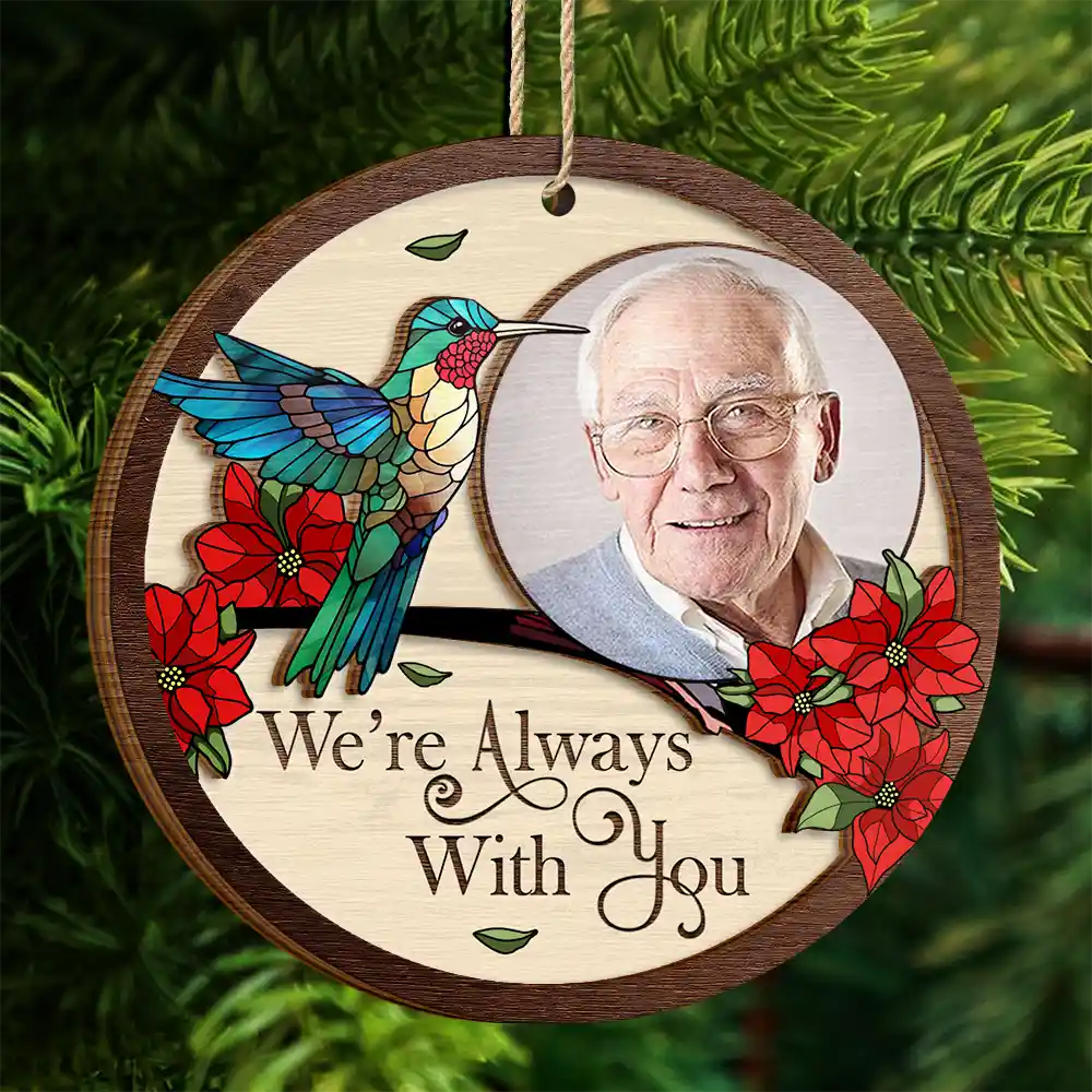 Custom Photo Memorial I'm Always With You - Personalized Wooden Ornament