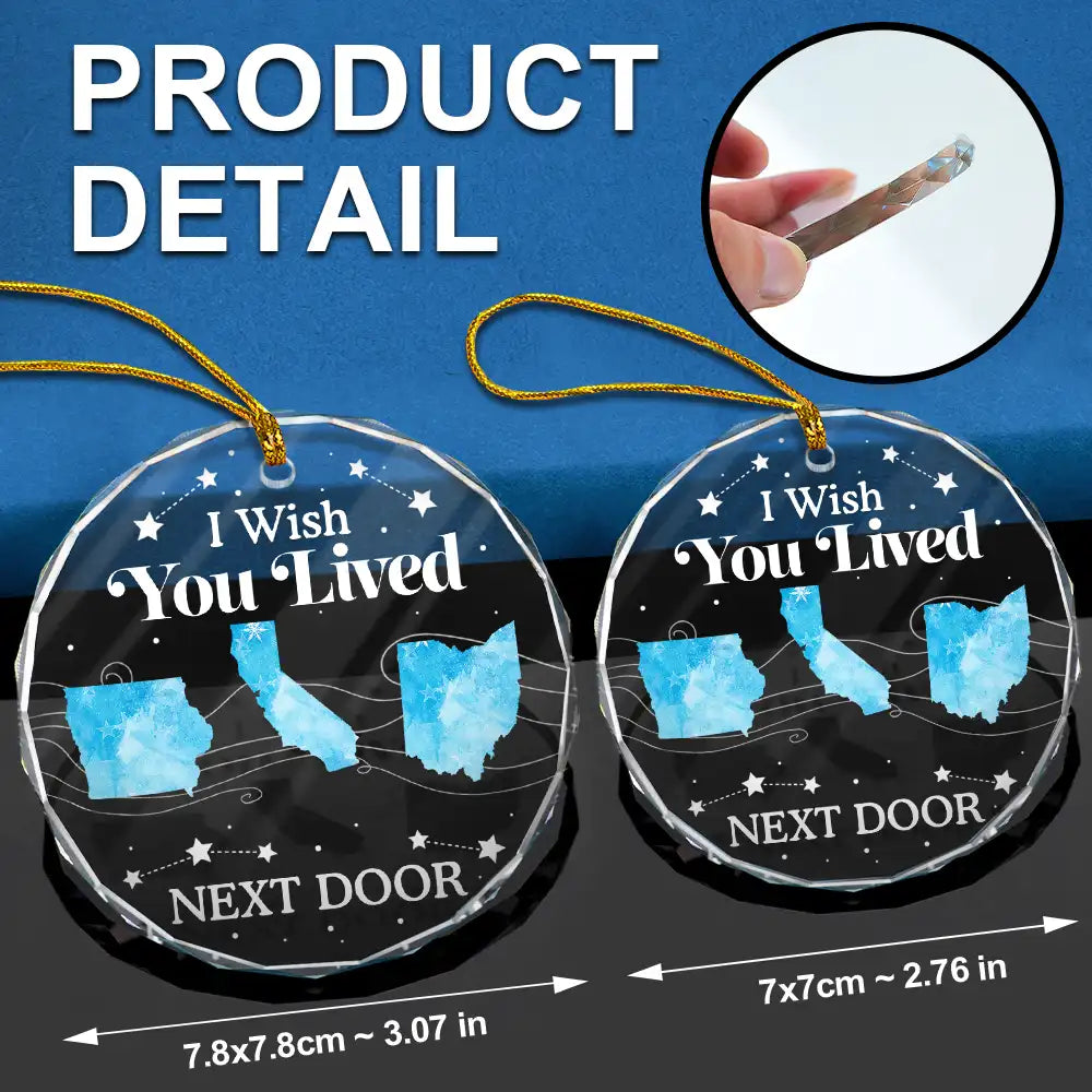 Long Distance The Miles Don't Matter Christmas - Personalized Circle Glass Ornament