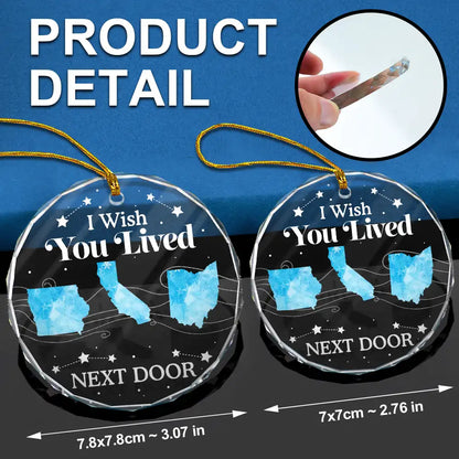 Long Distance The Miles Don't Matter Christmas - Personalized Circle Glass Ornament