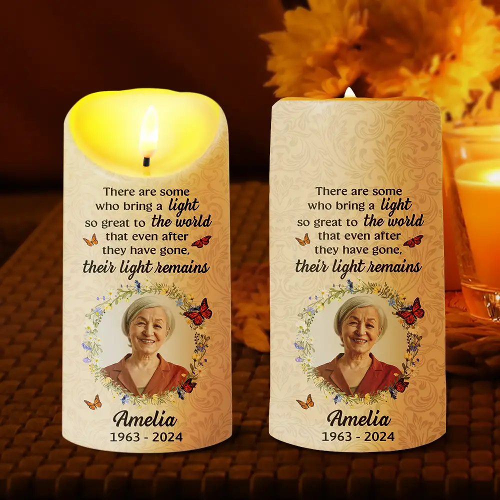 Custom Photo Memorial There Are Some Who Bring A Light - Personalized Flameless LED Candle