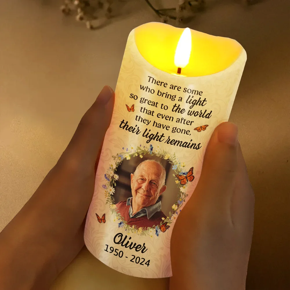 Custom Photo Memorial There Are Some Who Bring A Light - Personalized Flameless LED Candle