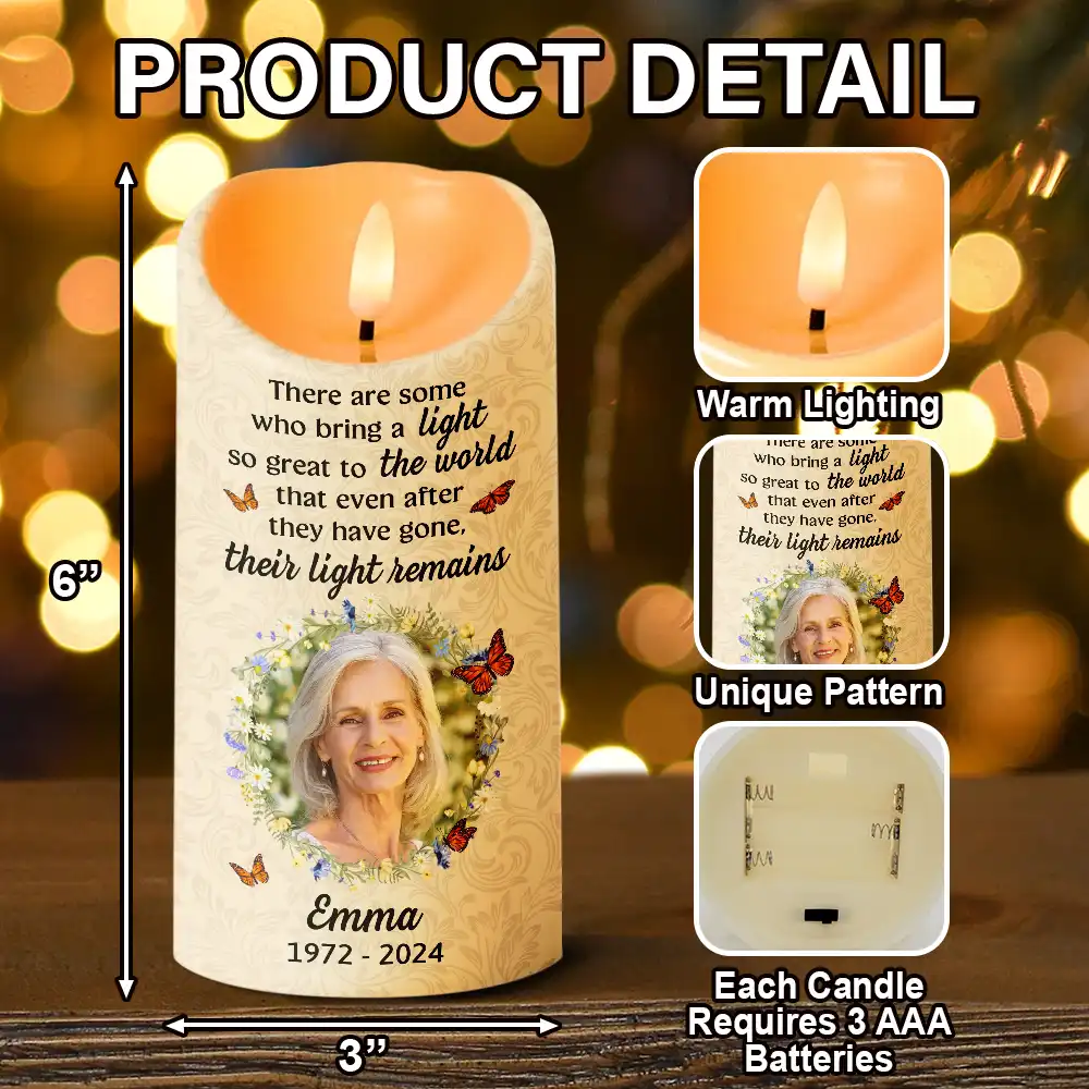 Custom Photo Memorial There Are Some Who Bring A Light - Personalized Flameless LED Candle