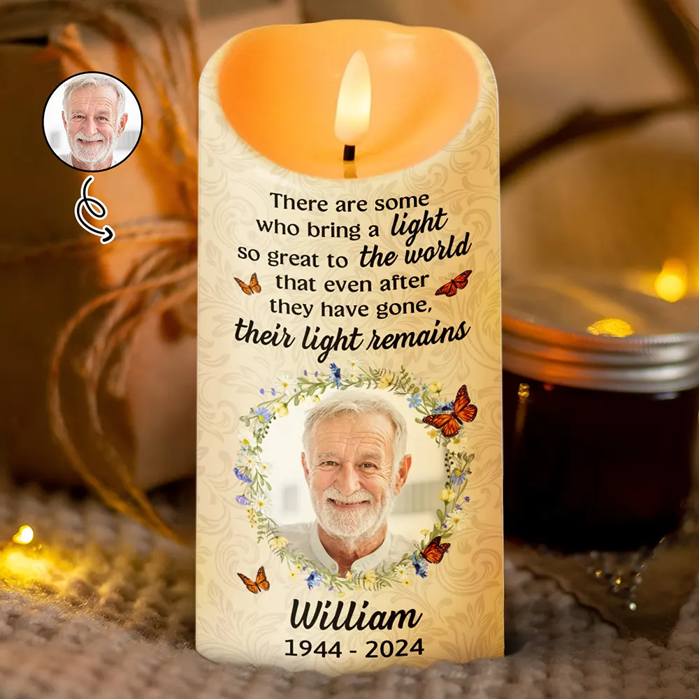 Custom Photo Memorial There Are Some Who Bring A Light - Personalized Flameless LED Candle