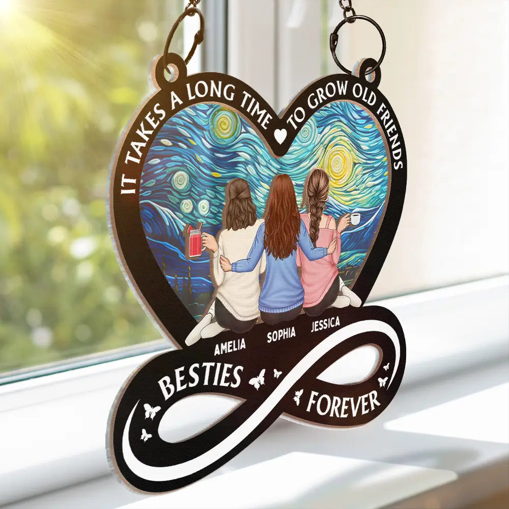 It Takes A Long Time To Grow An Old Friend Friendship - Personalized Window Hanging Suncatcher Ornament New! in Suncatcher Ornament