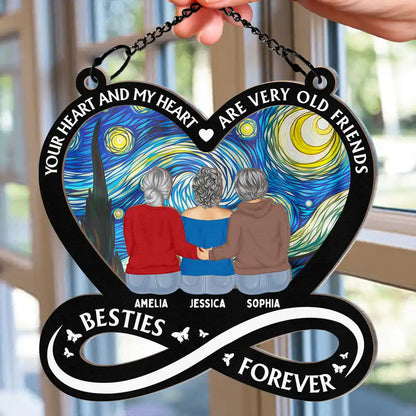 Your Heart And My Heart Are Very Old Friends Friendship - Personalized Window Hanging Suncatcher Ornament