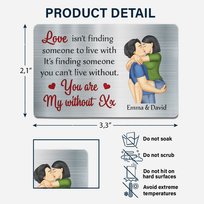 Love Is Finding Someone You Can't Live Without Couple - Personalized Aluminum Wallet Card