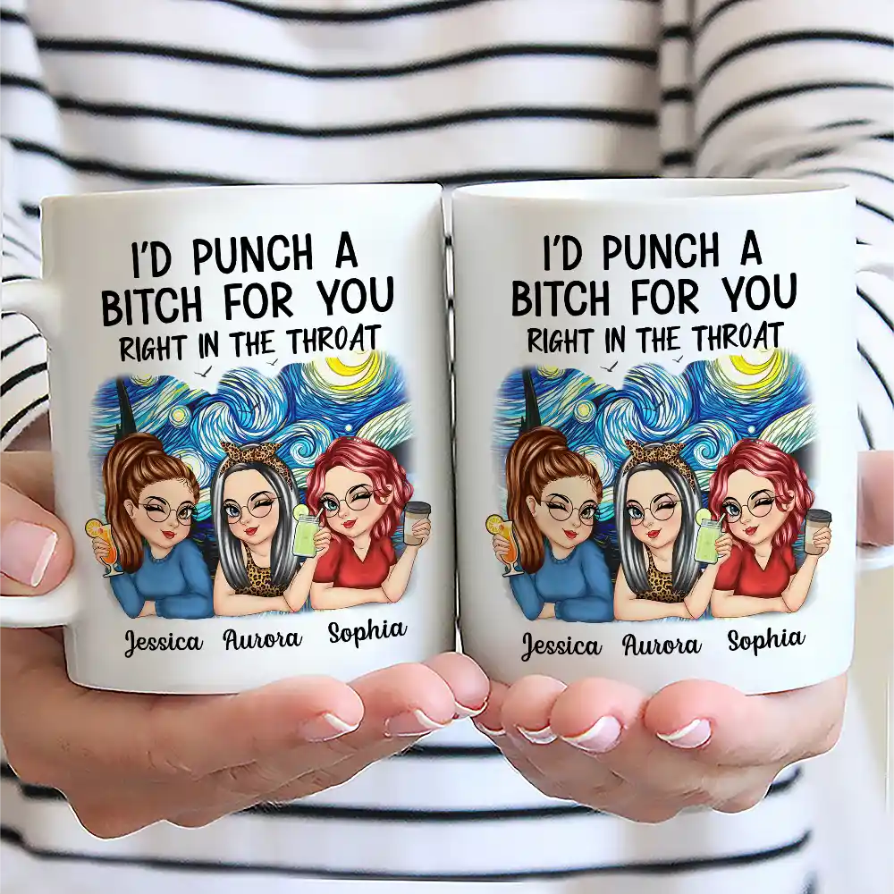 Right In The Throat Besties - Personalized Mug