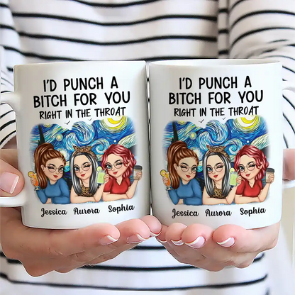 Right In The Throat Besties - Personalized Mug