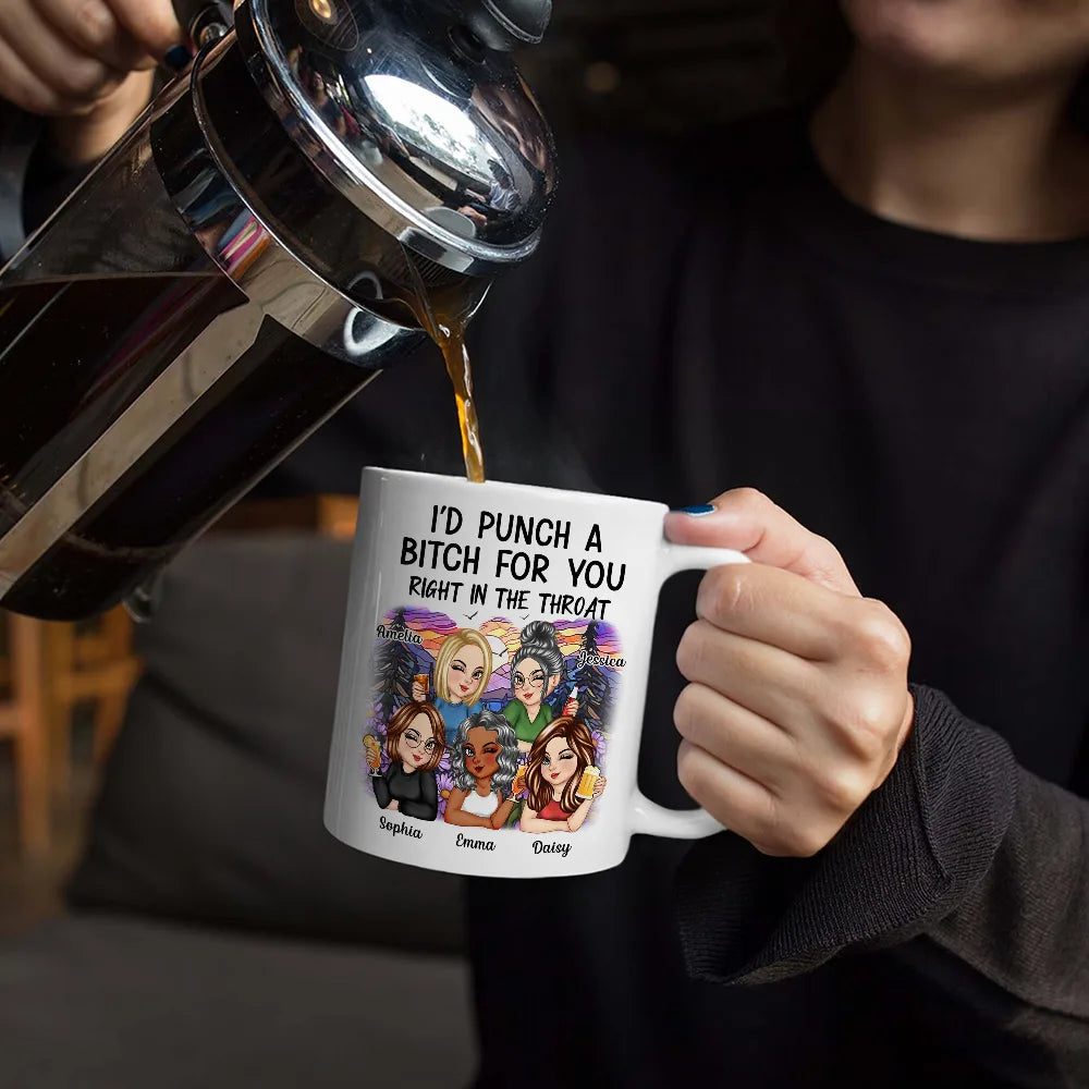 Right In The Throat Besties - Personalized Mug