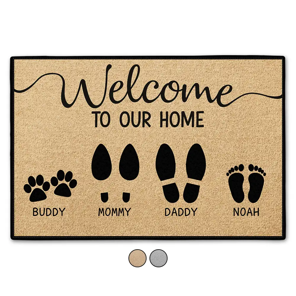 Welcome To Our Home Family Dog Cat - Personalized Doormat