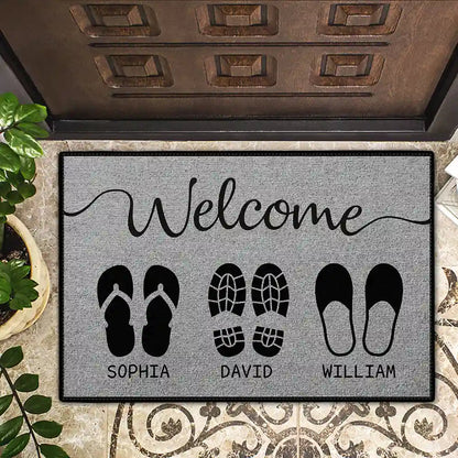 Welcome To Our Home Family Dog Cat - Personalized Doormat