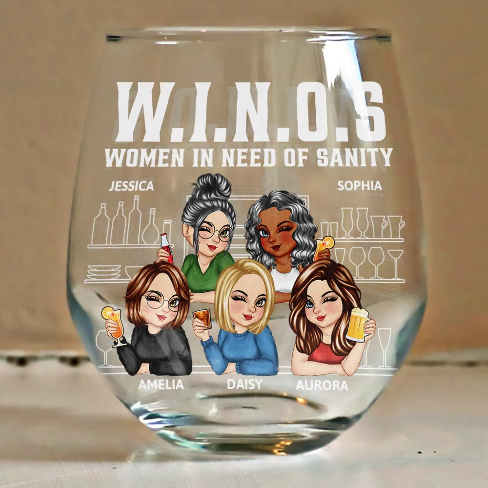 Here's To Another Year Of Bonding Over Alcohol Bestie - Personalized Stemless Wine Glass