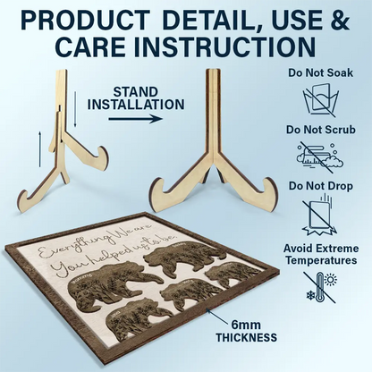 Everything I Am You Helped Me To Be Mom Dad Family - Personalized 2-Layered Wooden Plaque With Stand