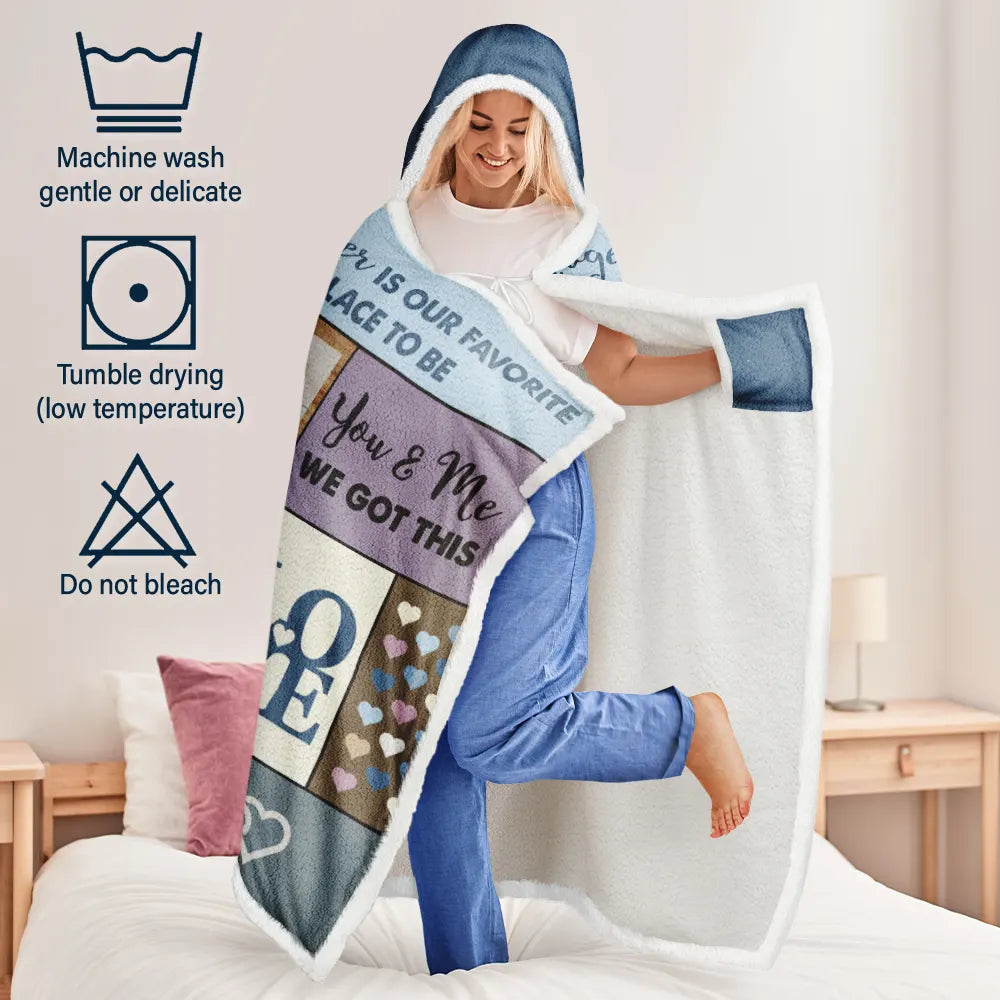 Couple Together I'm Yours No Returns Or Refunds - Personalized Wearable Hooded Blanket